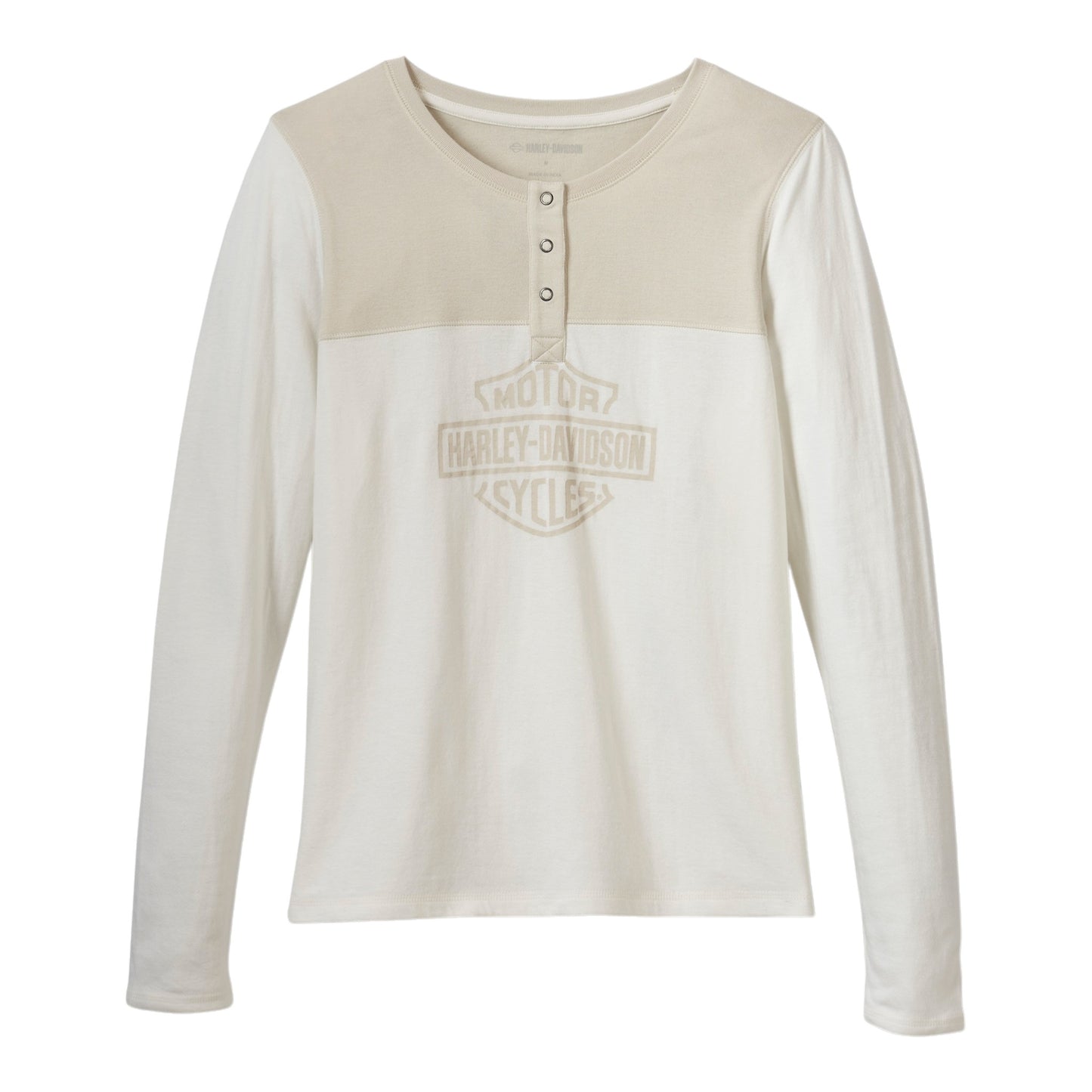 HENLEY-KNIT, OFF WHITE/GREY COLORBLOCK