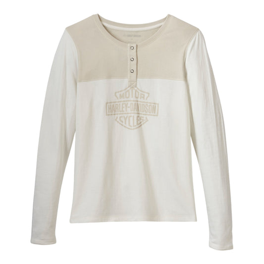 HENLEY-KNIT, OFF WHITE/GREY COLORBLOCK