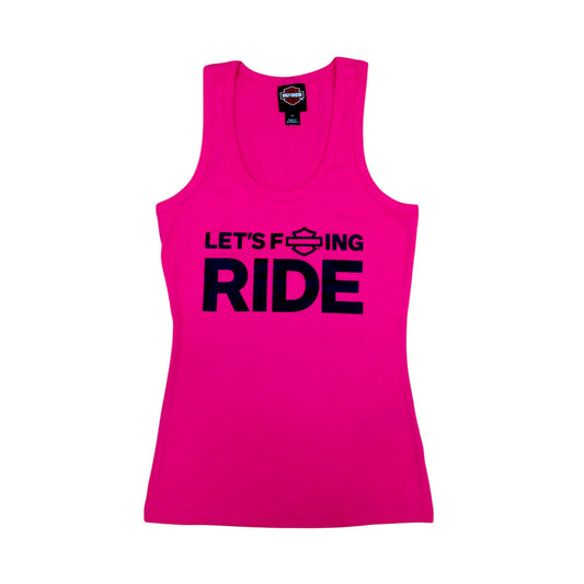 WOMEN'S ESSENTIAL TANK - LET'S FUCKING RIDE - PINK