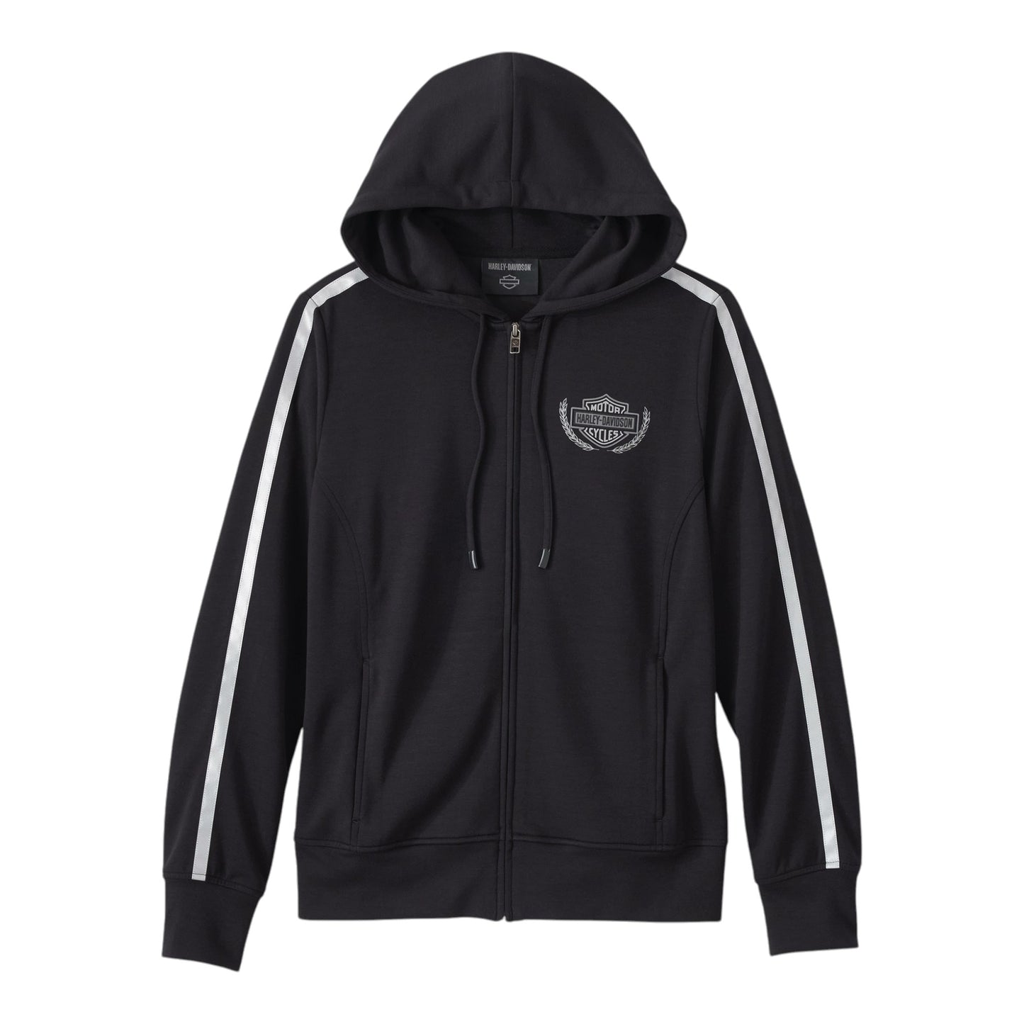 HOODIE-KNIT,BLACK, RACING W/REFLECTIVE SLEEVES