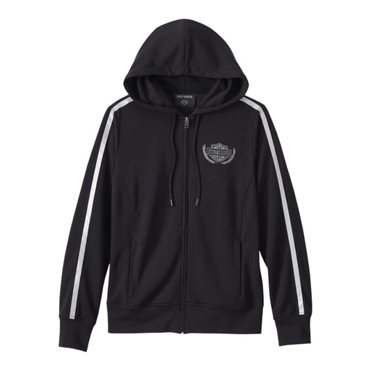 HOODIE-KNIT,BLACK, RACING W/REFLECTIVE SLEEVES