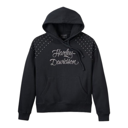 HOODIE-KNIT, BLACK W/STUDS