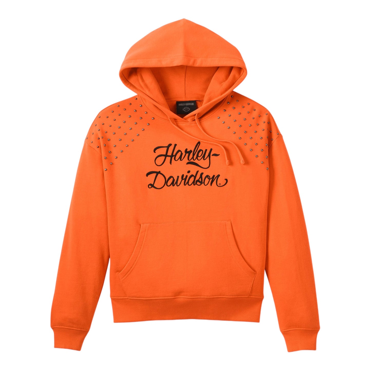 HOODIE-KNIT, ORANGE W/STUDS