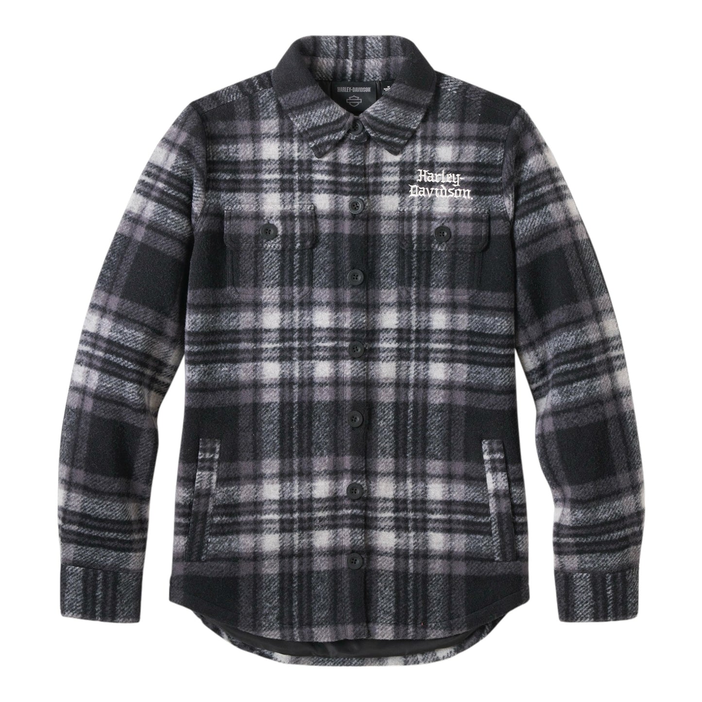 SHIRT JACKET- KNIT, BLACK PLAID
