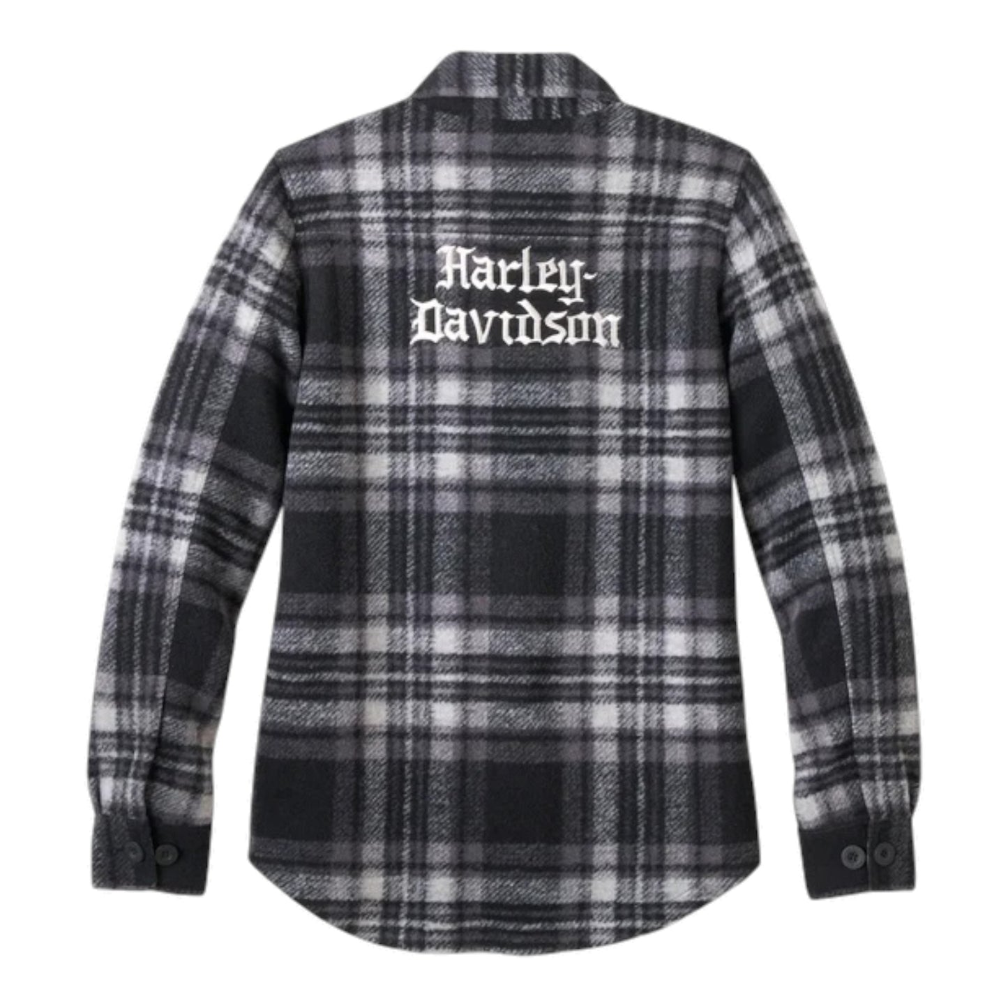 SHIRT JACKET- KNIT, BLACK PLAID