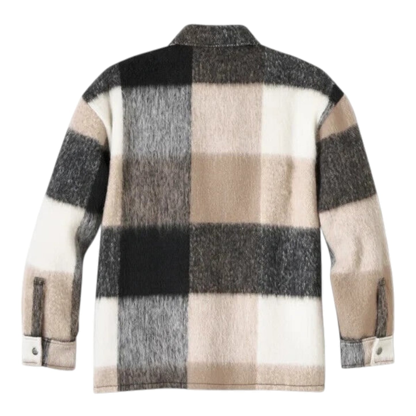 SHIRT JACKET, WOVEN, TAN PLAID