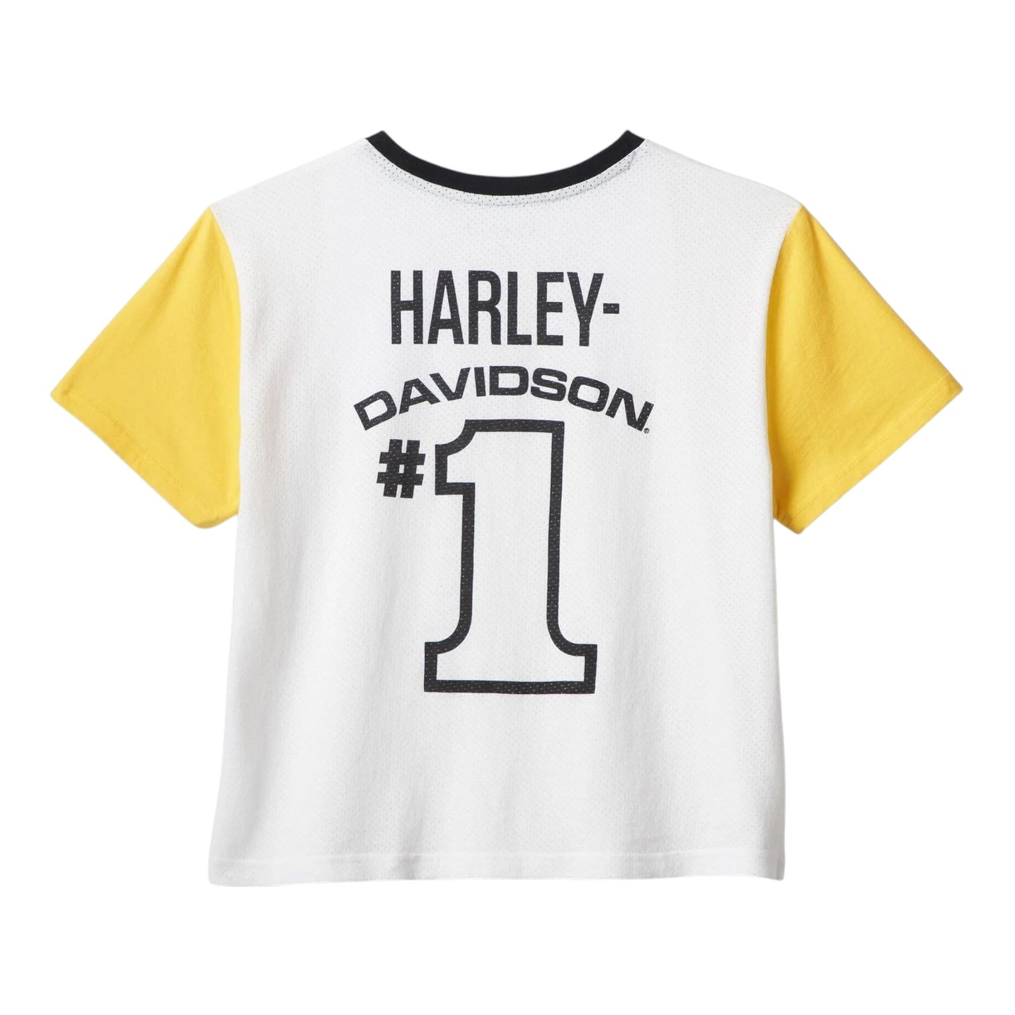 TEE-KNIT,COLORBLOCK WHITE/YELLOW #1