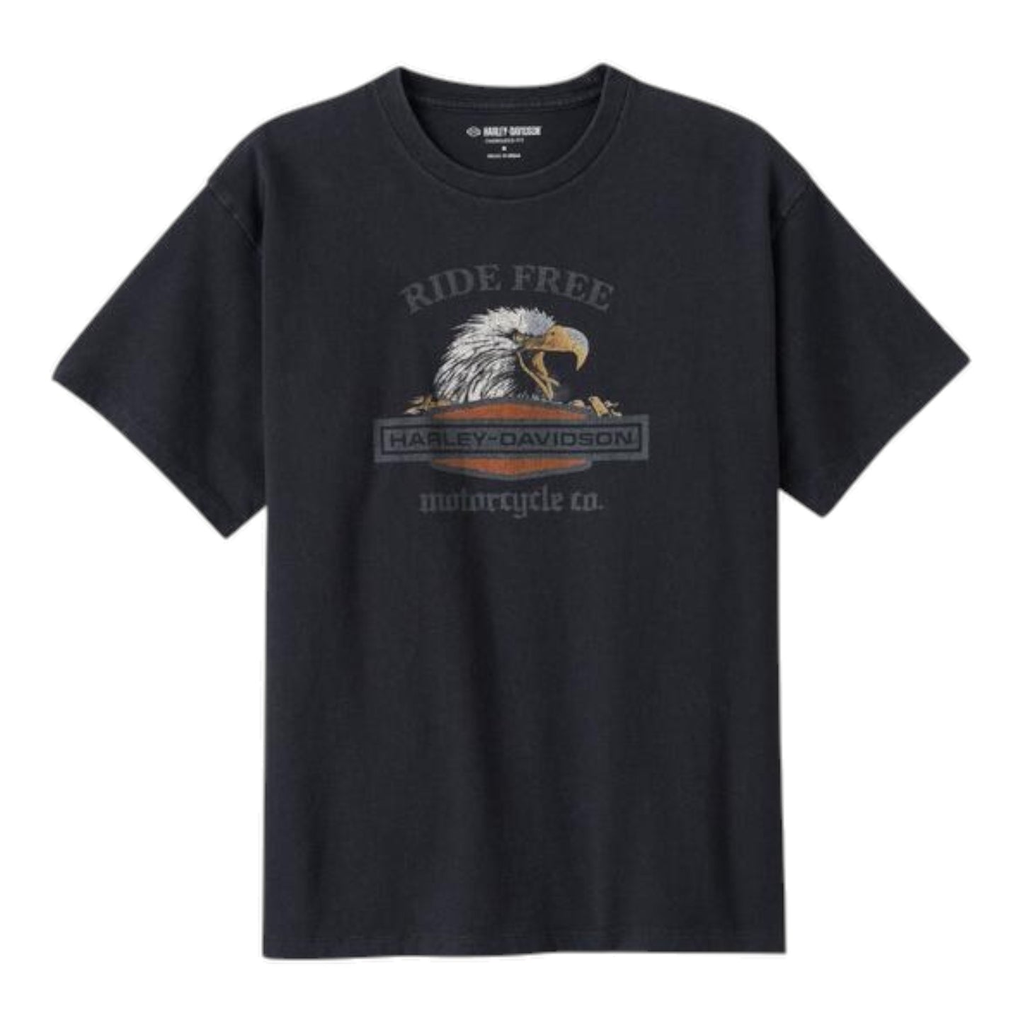 TEE-KNIT,BLACK- RIDE FREE EAGLE OVERSIZED