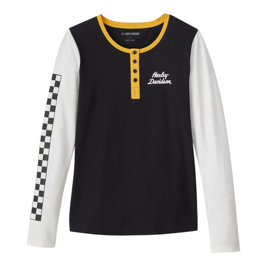 HENLEY-KNIT,COLORBLOCK BLACK