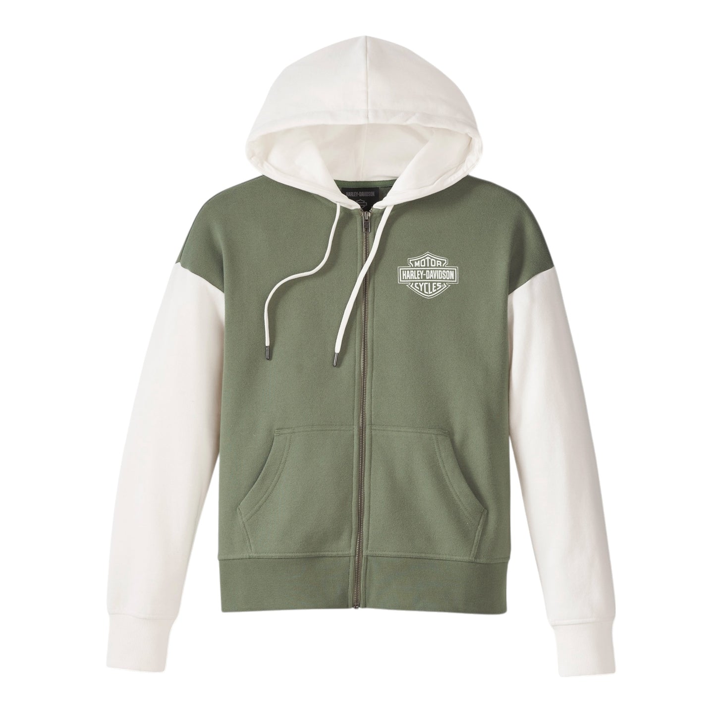 HOODIE-KNIT,GREEN COLORBLOCK