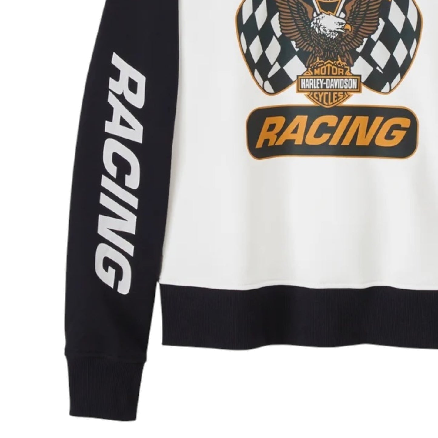 HOODIE-KNIT,COLORBLOCK WHITE/BLACK RACING