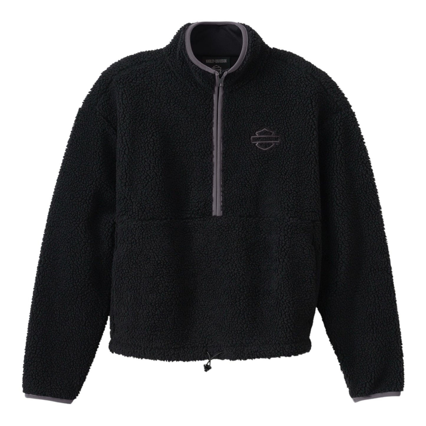 PULLOVER-KNIT,BLACK- SHERPA