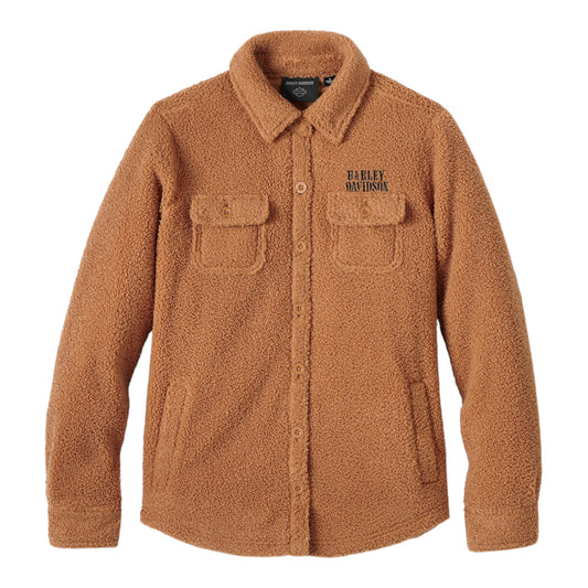 SHIRT JACKET-KNIT,TAN- SHERPA