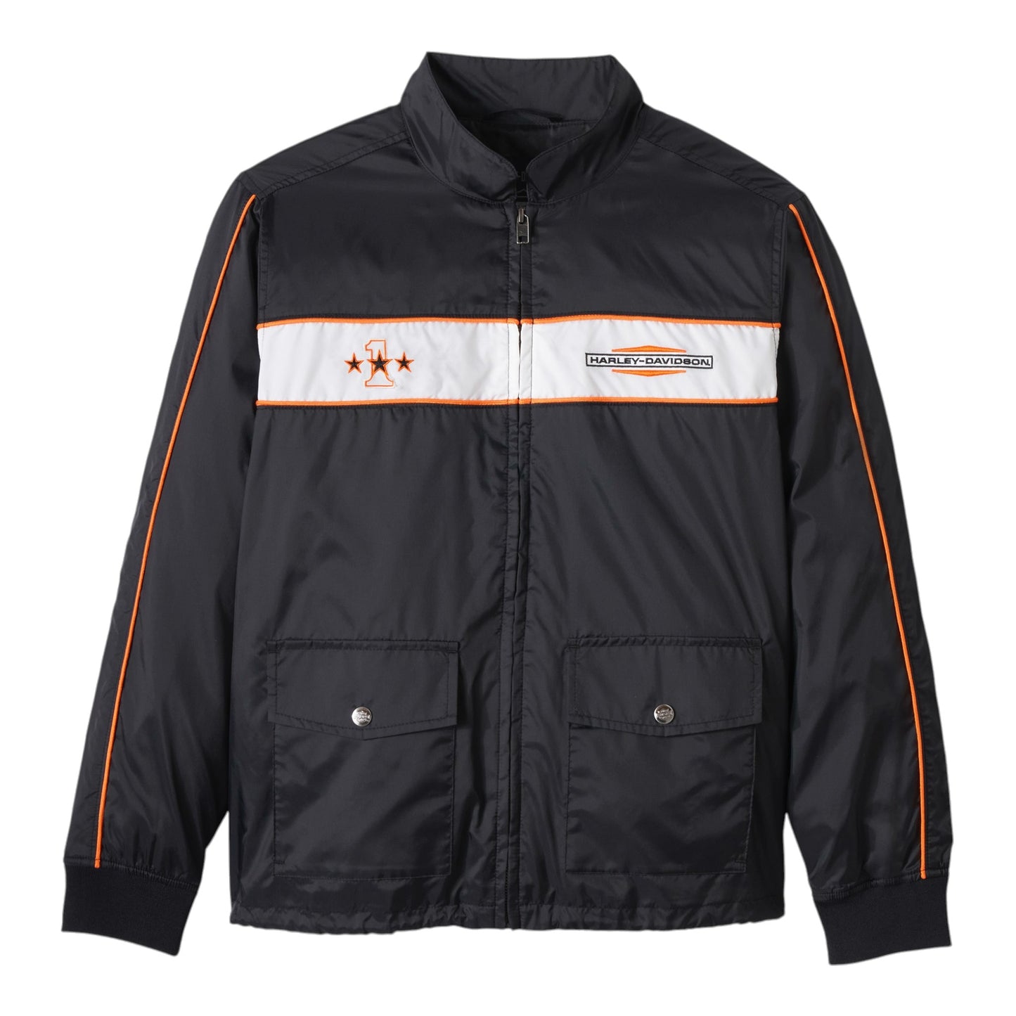 JACKET-WOVEN,BLACK/WHITE COLORBLOCK