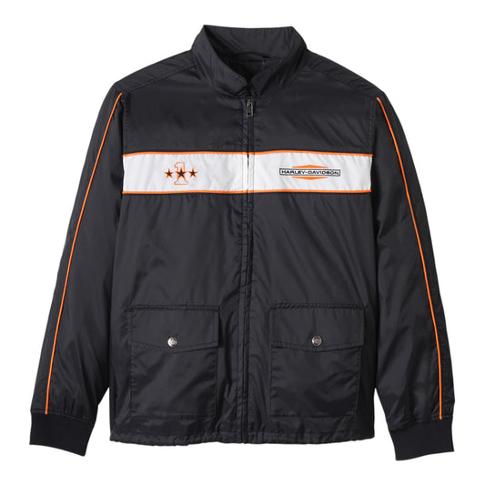 JACKET-WOVEN,BLACK/WHITE COLORBLOCK