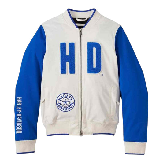 JACKET-WAVERLY, TEXTILE, OFF WHITE/BLUE