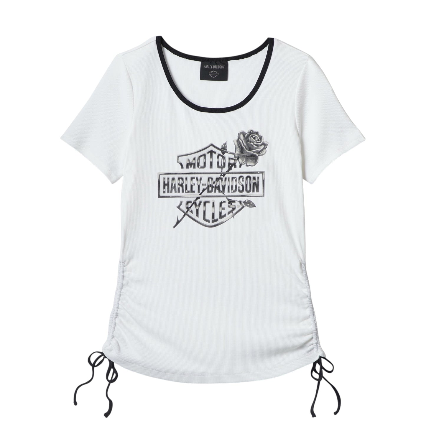TEE-KNIT, WHITE W/ROSE