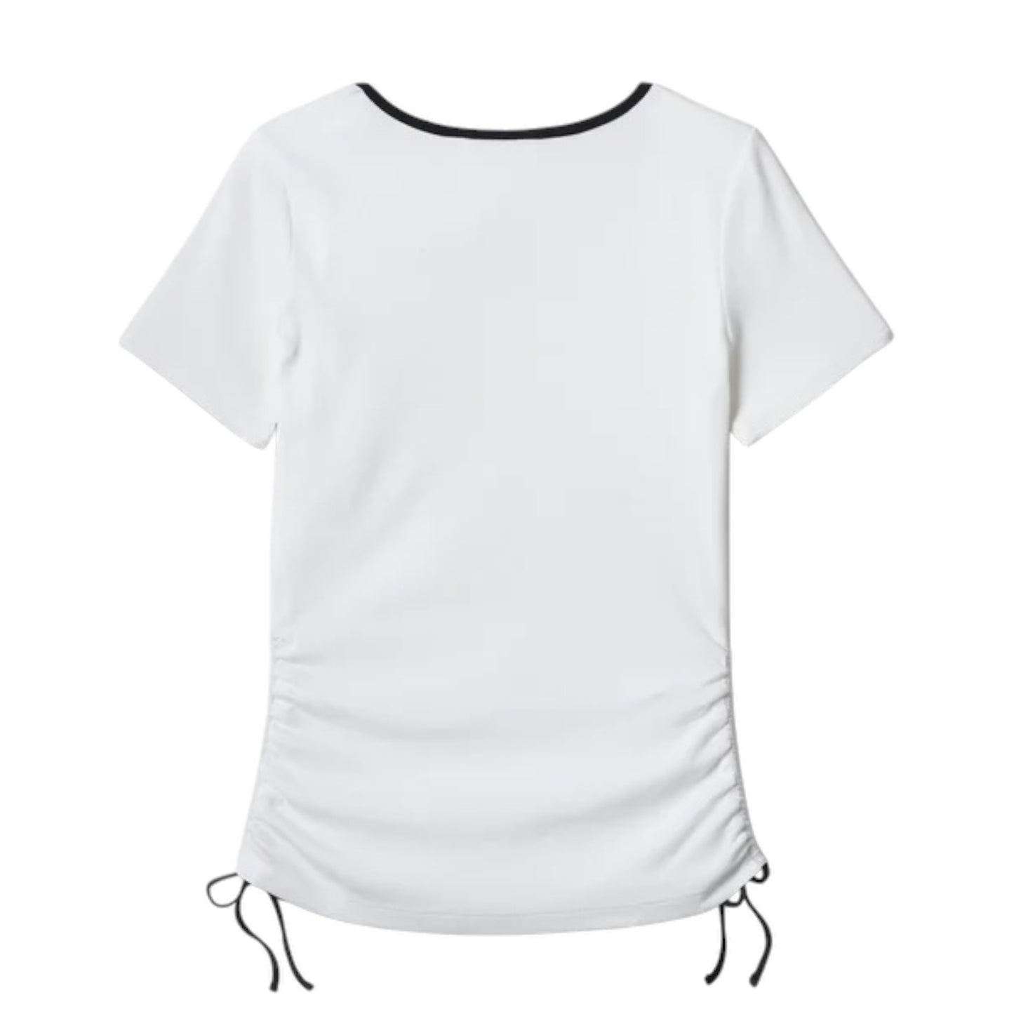 TEE-KNIT, WHITE W/ROSE