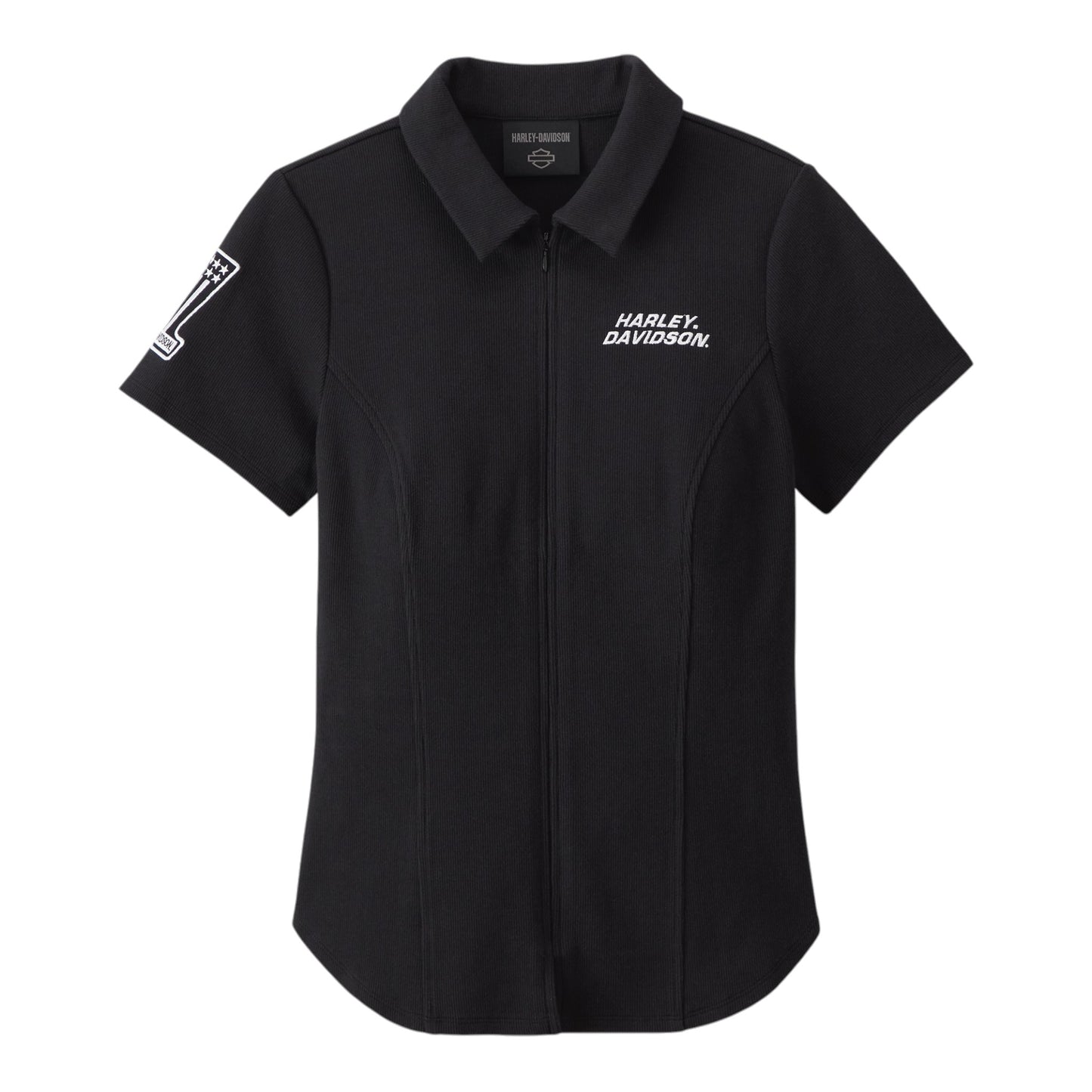 #1 RACING ZIP FRONT TOP,BLACK