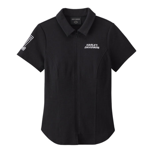 #1 RACING ZIP FRONT TOP,BLACK