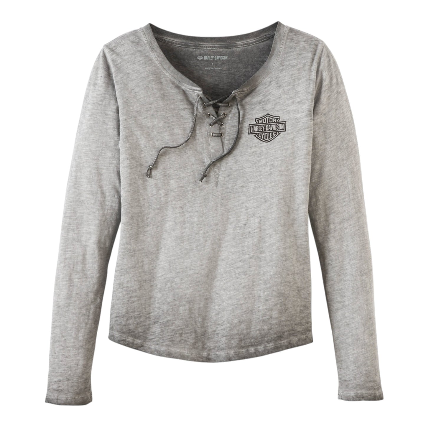 THROTTLE LACE-UP KNIT TOP - GREY