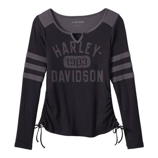RACE HER LONG SLEEVE KNIT TOP- BLACK
