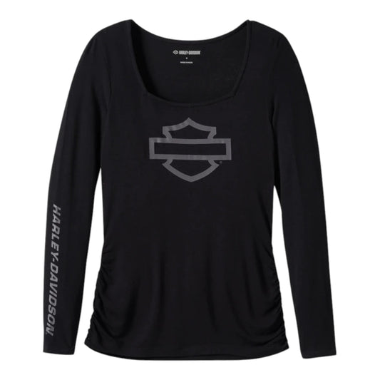 B&S SQUARE NECK LONG SLEEVE - BLACK