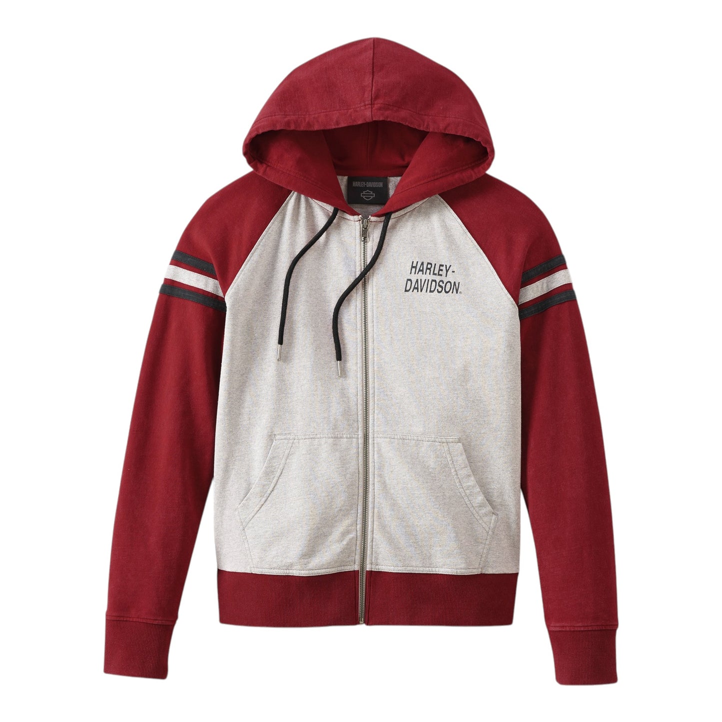 HOODIE- KNIT, RED COLORBLOCK