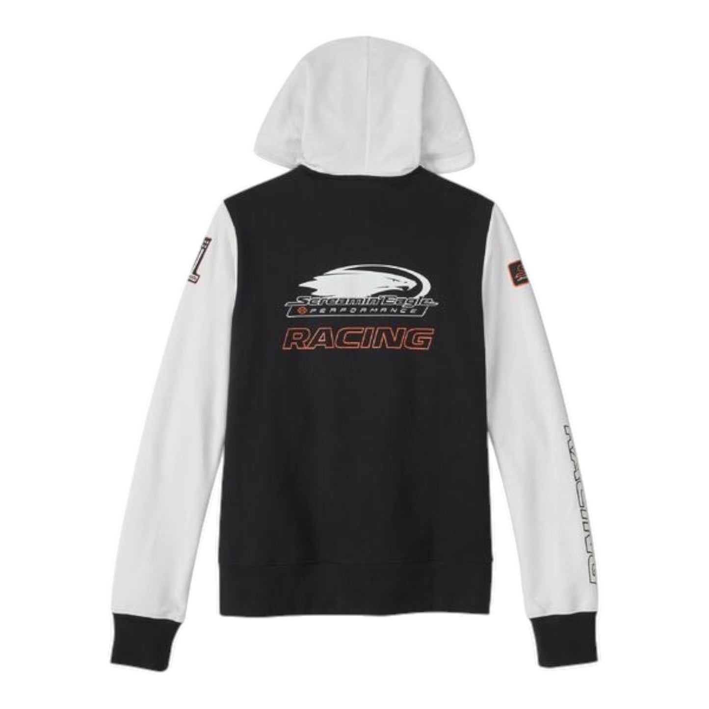 HOODIE-KNIT,COLORBLOCK BLACK/WHITE