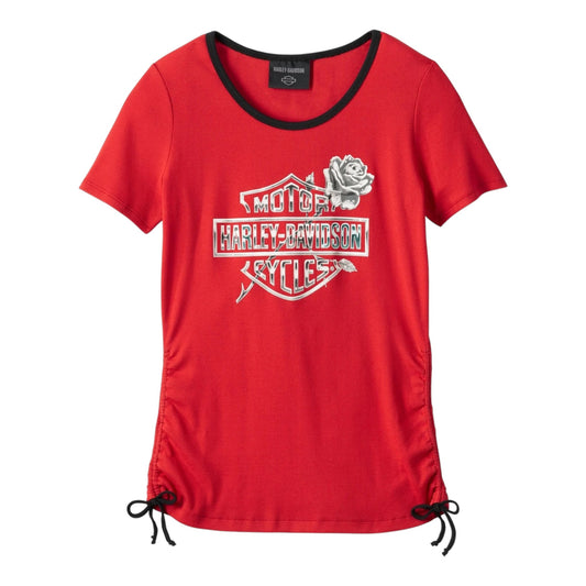 TEE-KNIT,RED W/ROSE