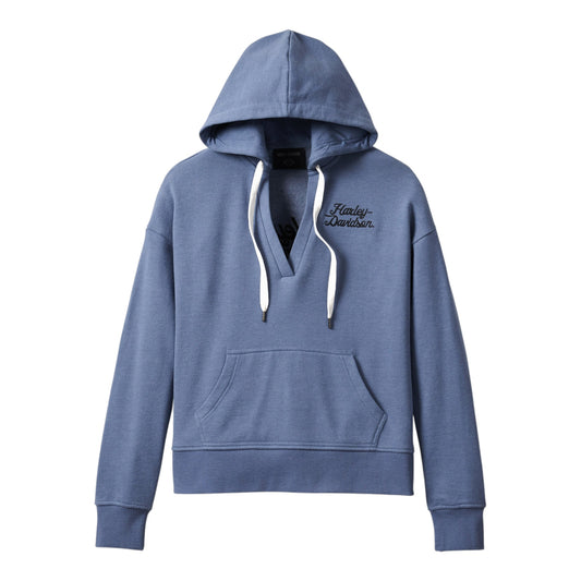 HOODIE-KNIT,BLUE HEATHER