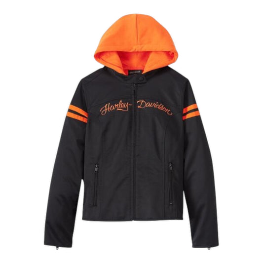 JACKET-WOVEN,COLORBLOCK ORANGE/BLACK