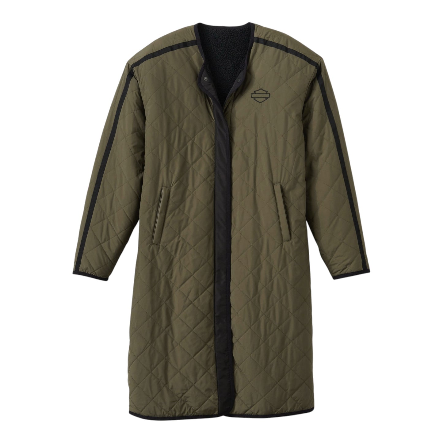 JACKET-WOVEN/KNIT,REVERSIBLE,GREEN/BLACK