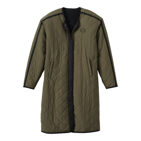 JACKET-WOVEN/KNIT,REVERSIBLE,GREEN/BLACK