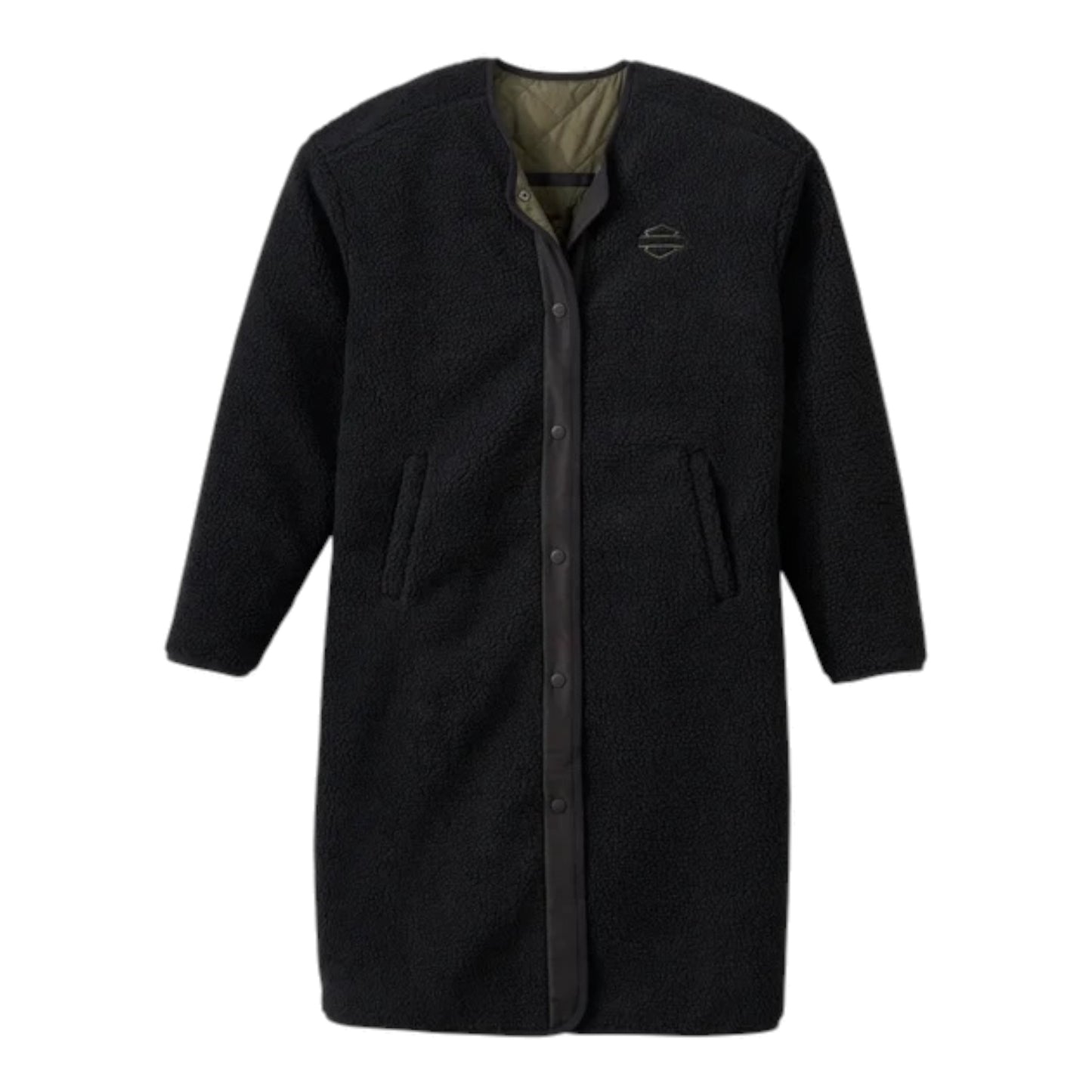 JACKET-WOVEN/KNIT,REVERSIBLE,GREEN/BLACK