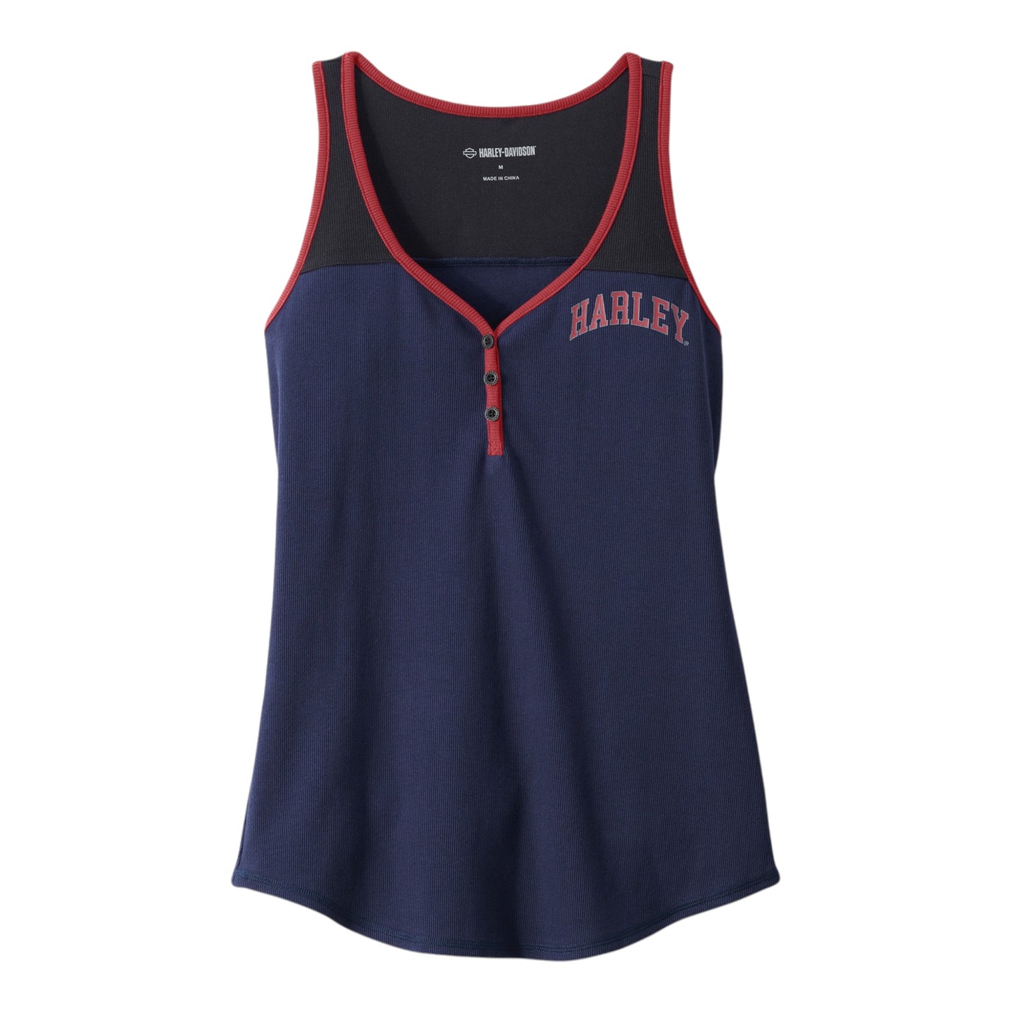 STAR SPANGLED BANNER HENLEY TANK, BLUE COLORBLOCK