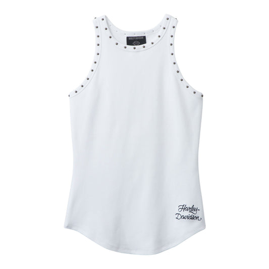 TANK-KNIT,WHITE W/STUDS