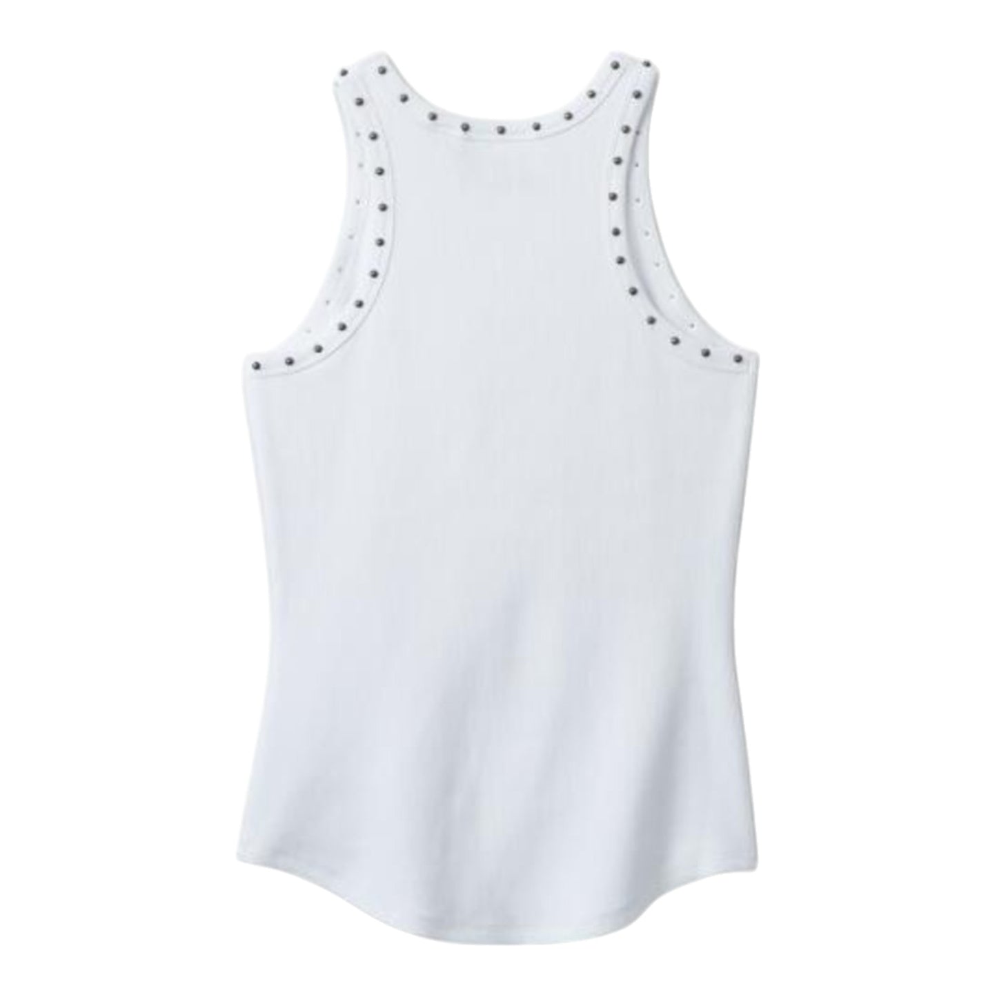 TANK-KNIT,WHITE W/STUDS