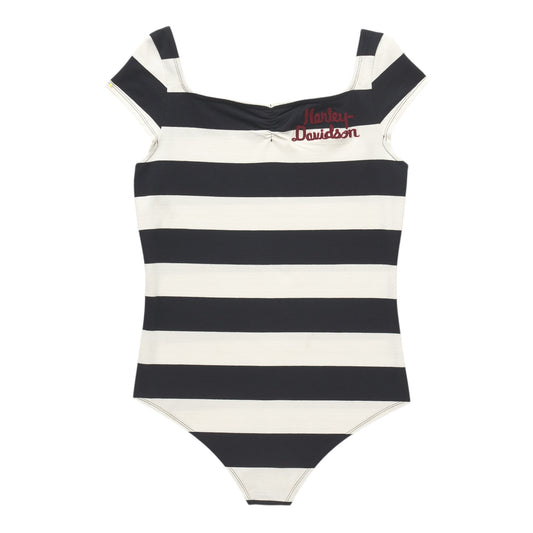 BODYSUIT-KNIT,STRIPE BLACK/WHITE