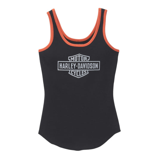 ULTRA CLASSIC CONTRAST RIB TANK- BLACK/ORANGE