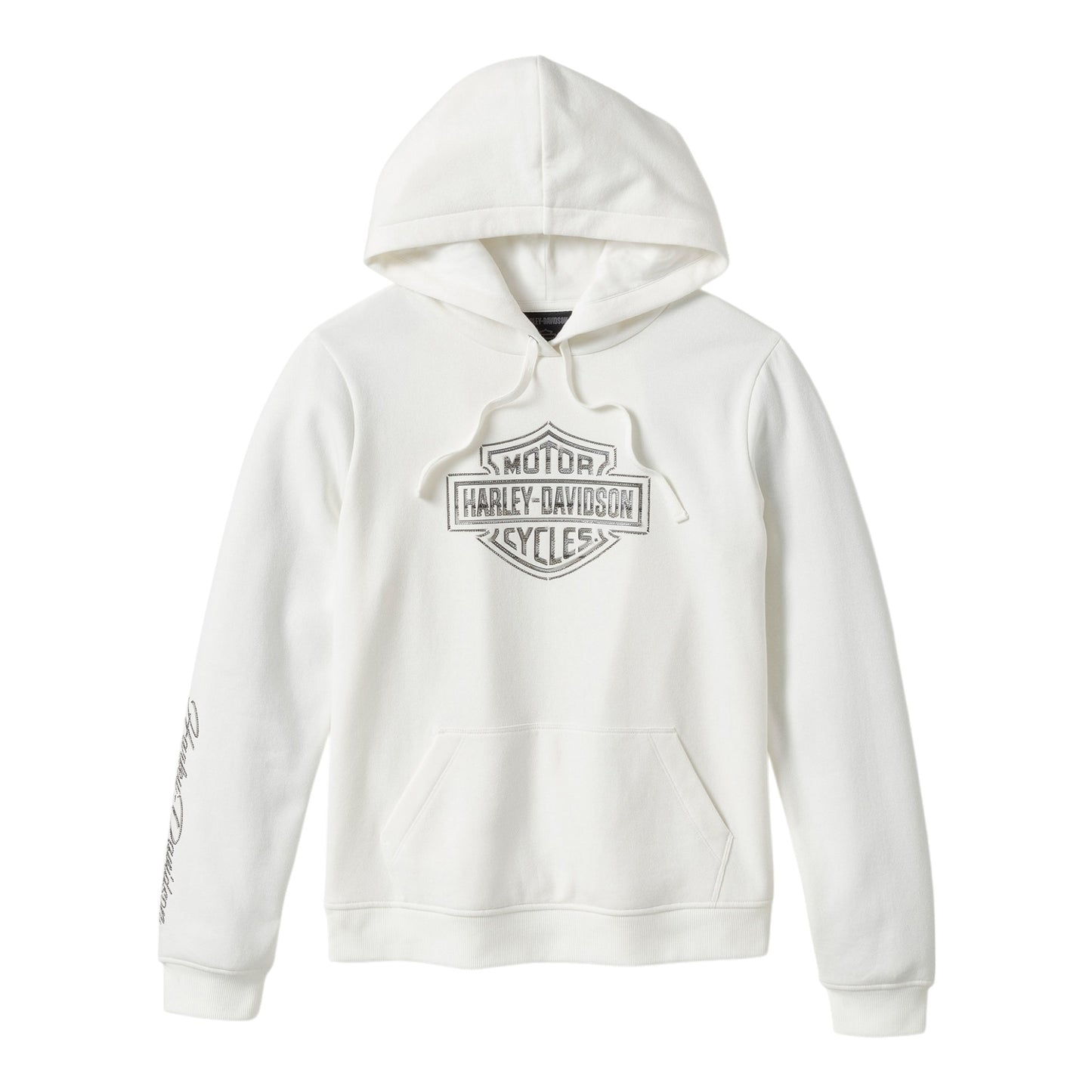 ESSENTIAL BLING PULLOVRE FLEECE HOODIE - WHITE