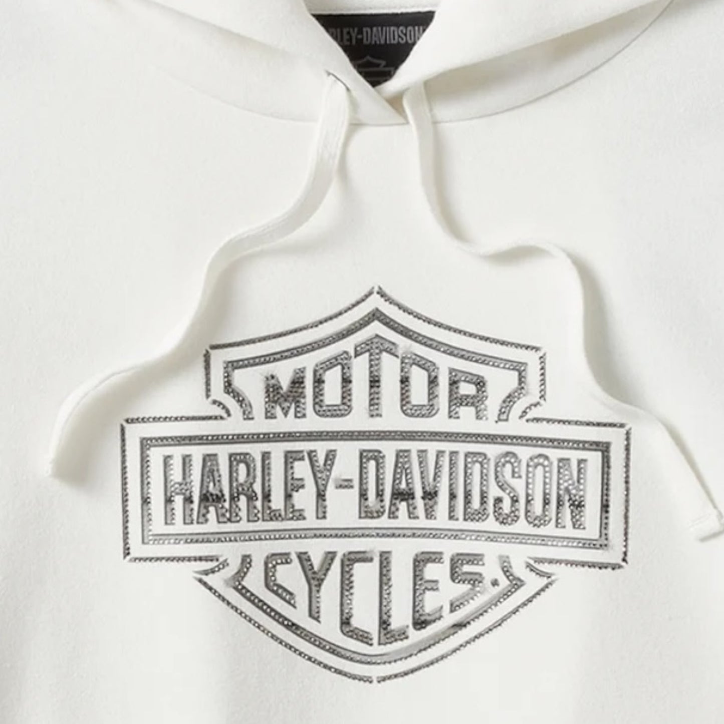 ESSENTIAL BLING PULLOVRE FLEECE HOODIE - WHITE