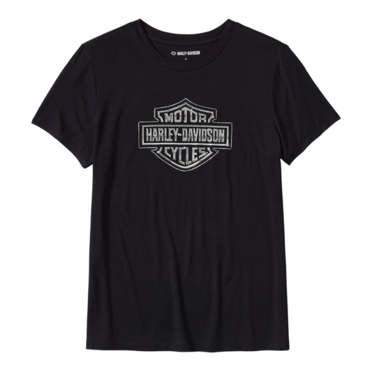 ESSENTIAL BLING CREW NECK TEE - BLACK