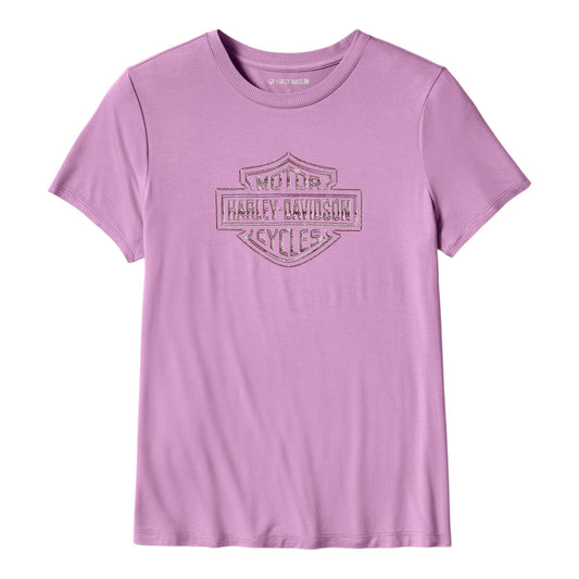 ESSENTIAL BLING CREW NECK TEE - LIGHT PURPLE