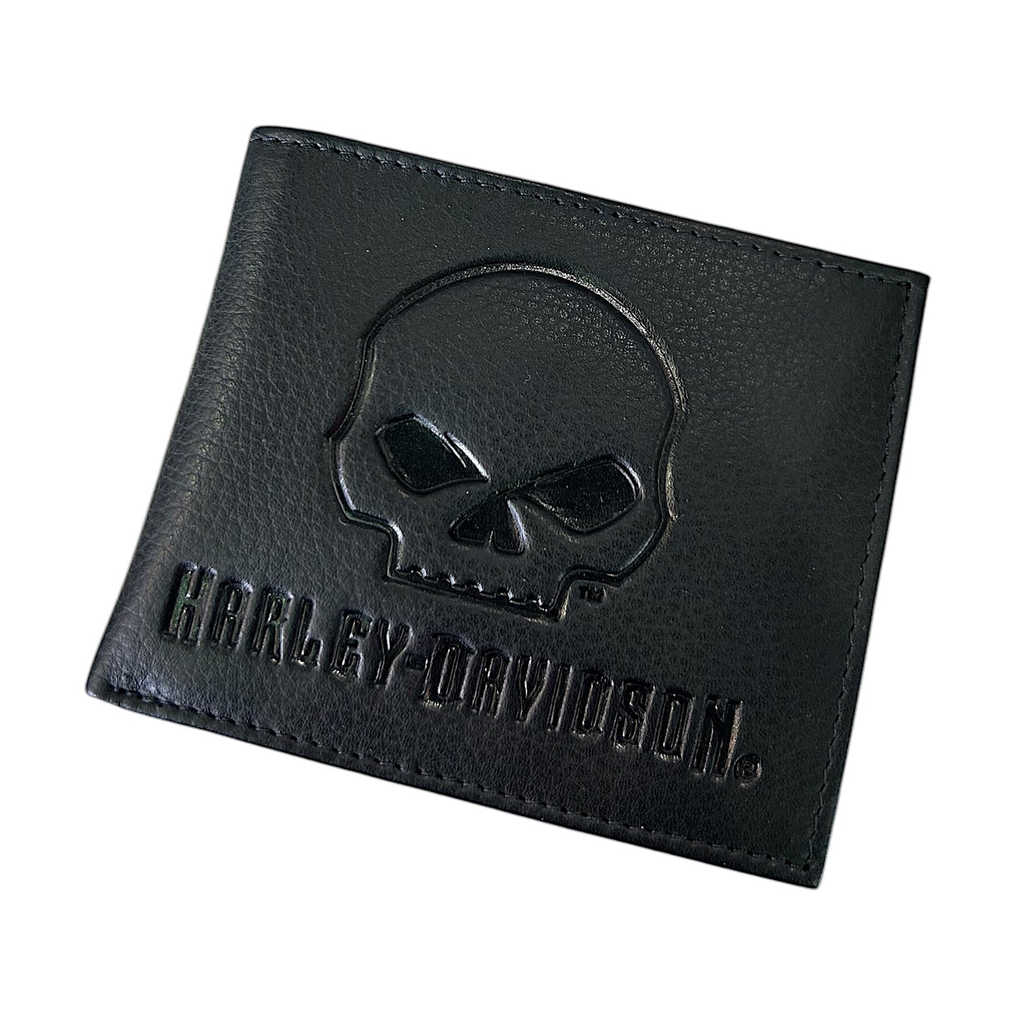 SKULL EMBOSSED POCKETED BILLFOLD