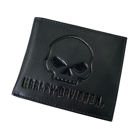 SKULL EMBOSSED POCKETED BILLFOLD