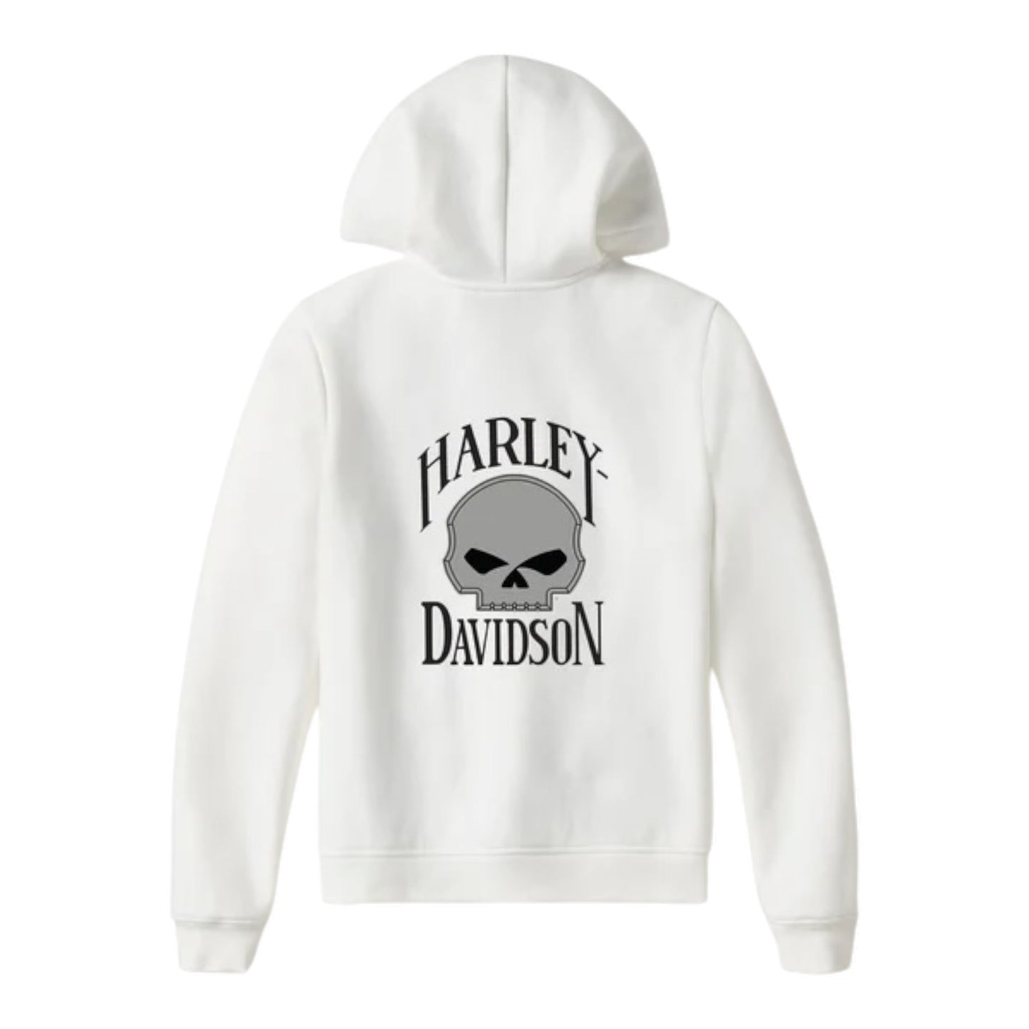 WILLIE G SKULL FULL ZIP FLEECE HOODIE - WHITE