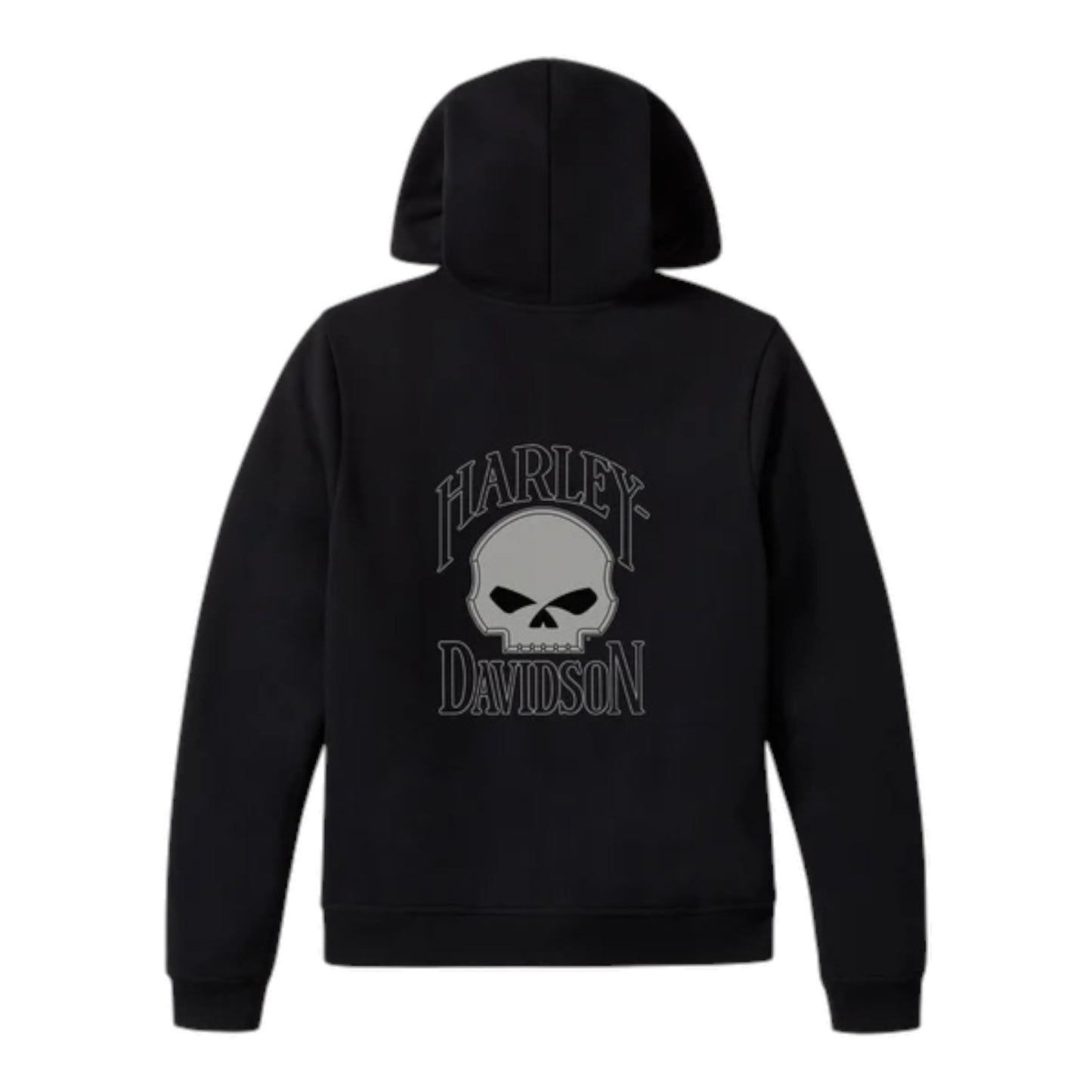 WILLIE G SKULL ZIP FLEECE HOODIE - BLACK