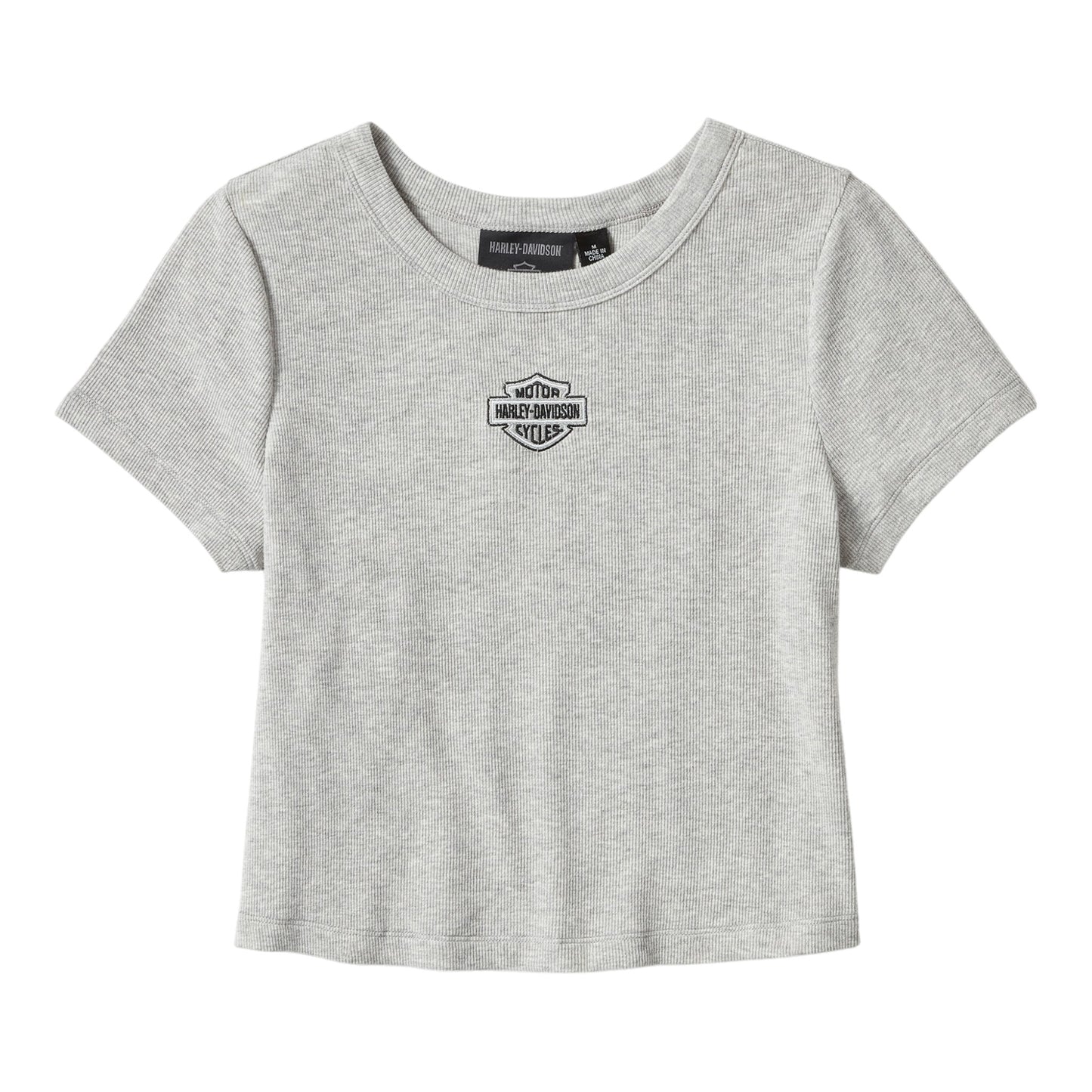 TEE-KNIT, CROPPED - LIGHT HEATHER GREY