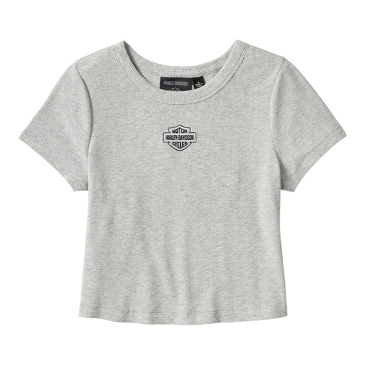 TEE-KNIT, CROPPED - LIGHT HEATHER GREY